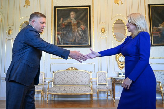 Slovenská prezidentka Zuzana Čaputová pověřila Roberta Fica sestavením vlády. Foto: TASR/Profimedia