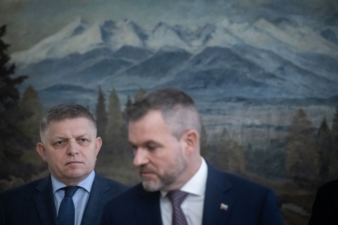 Robert Fico a Peter Pellegrini. Foto: Vladimír Šimíček, Denník N