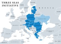 Projekt 3SI si před devíti lety dal za cíl zlepšit spojení mezi Baltským, Jaderským a Černým mořem. Podílí se na něm 13 států, zájem mají i Ukrajina a Moldavsko. Mapa: Adobe Stock