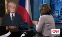 Český prezident Petr Pavel v rozhovoru s moderátorkou Christiane Amanpour na CNN. Zdroj: CNN