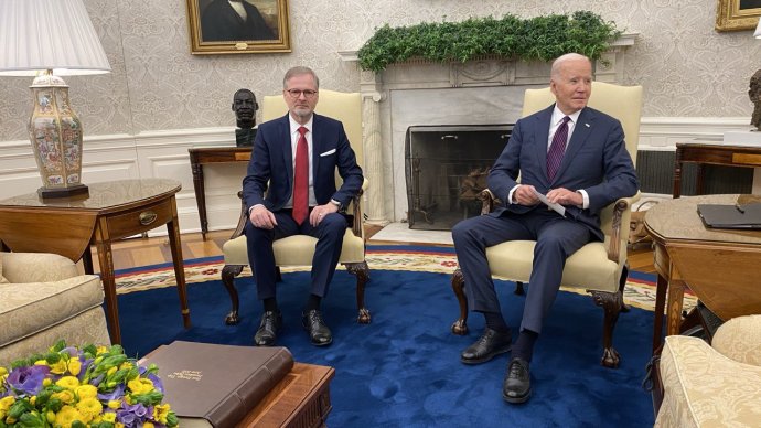 Premiér Petr Fiala a americký prezident Joe Biden. Foto: Markéta Boubínová, Deník N