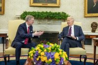 Petr Fiala a Joe Biden v Oválné pracovně. Foto: Úřad vlády