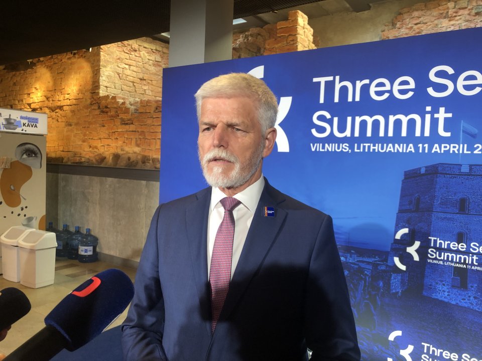 Prezident Petr Pavel po jednání na summitu iniciativy Trojmoří ve Vilniusu. Foto: Tomáš Linhart, Deník N