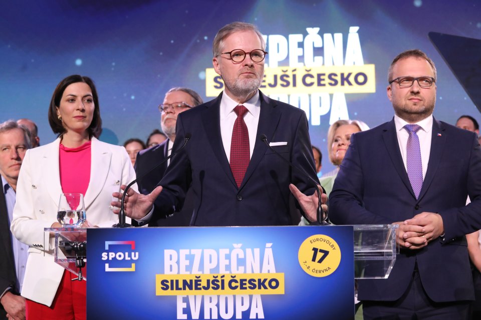 Koalice Spolu během kampaně před eurovolbami. Foto: Ludvík Hradilek, Deník N