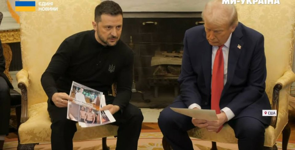 Zelenskyj ukázal Trumpovi fotografie ukrajinských válečných zajatců, kteří se vrátili z ruského zajetí. Reprofoto: Telegram