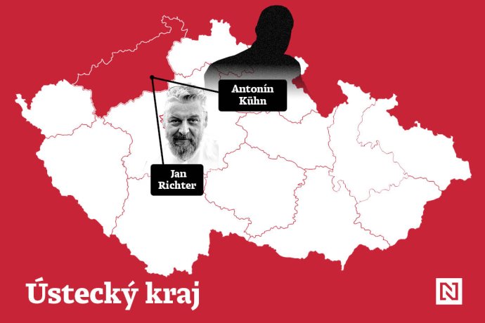 Nový díl seriálu Mapa vlivu se soustředí na politika ANO Jana Richtera v Ústeckém kraji a jeho vazby na podnikatele Antonína Kühna. Grafika: Deník N