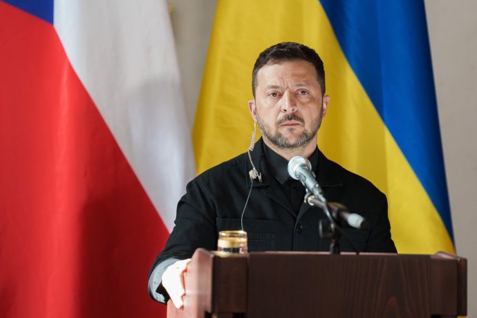 „Doufám, že tentokrát Putin nebude hledat výmluvy, proč nemůže přijet,“ prohlásil na adresu ruského prezidenta Zelenskyj. Foto: Jakub Plíhal, Deník N