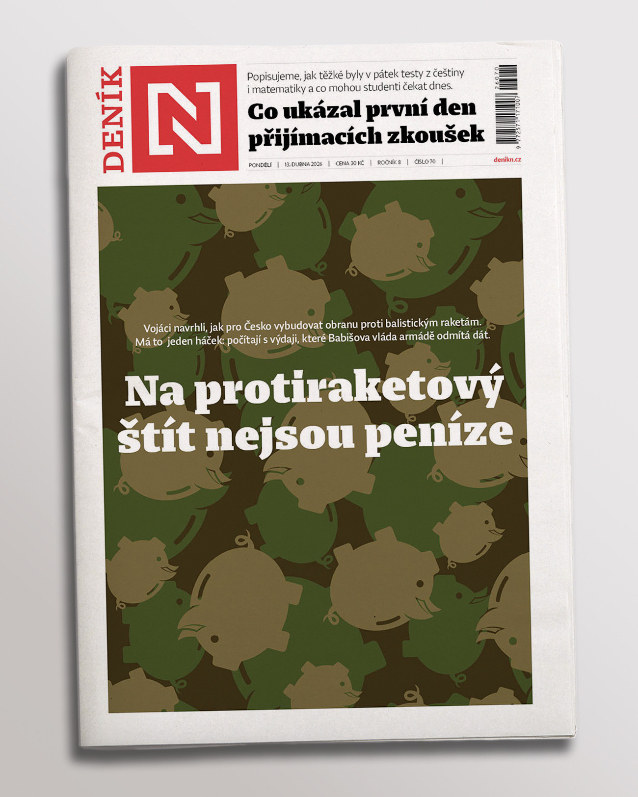 V zítřejším tištěném vydání Deníku N si můžete přečíst: Vojáci navrhli štít...