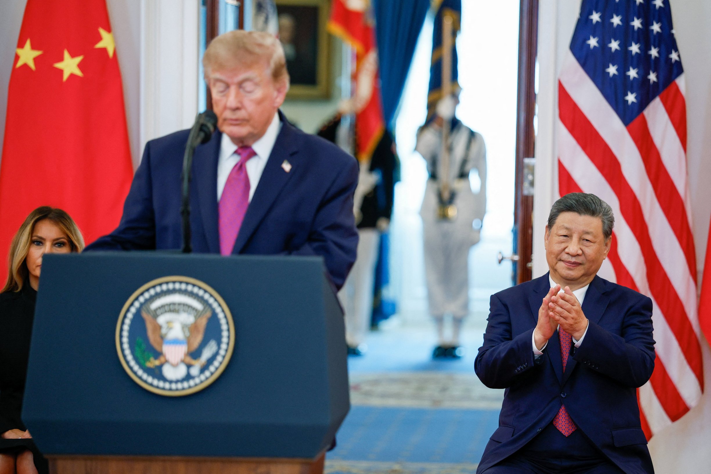 Donald Trump welcomes Xi Jinping with full diplomatic pomp in Washington