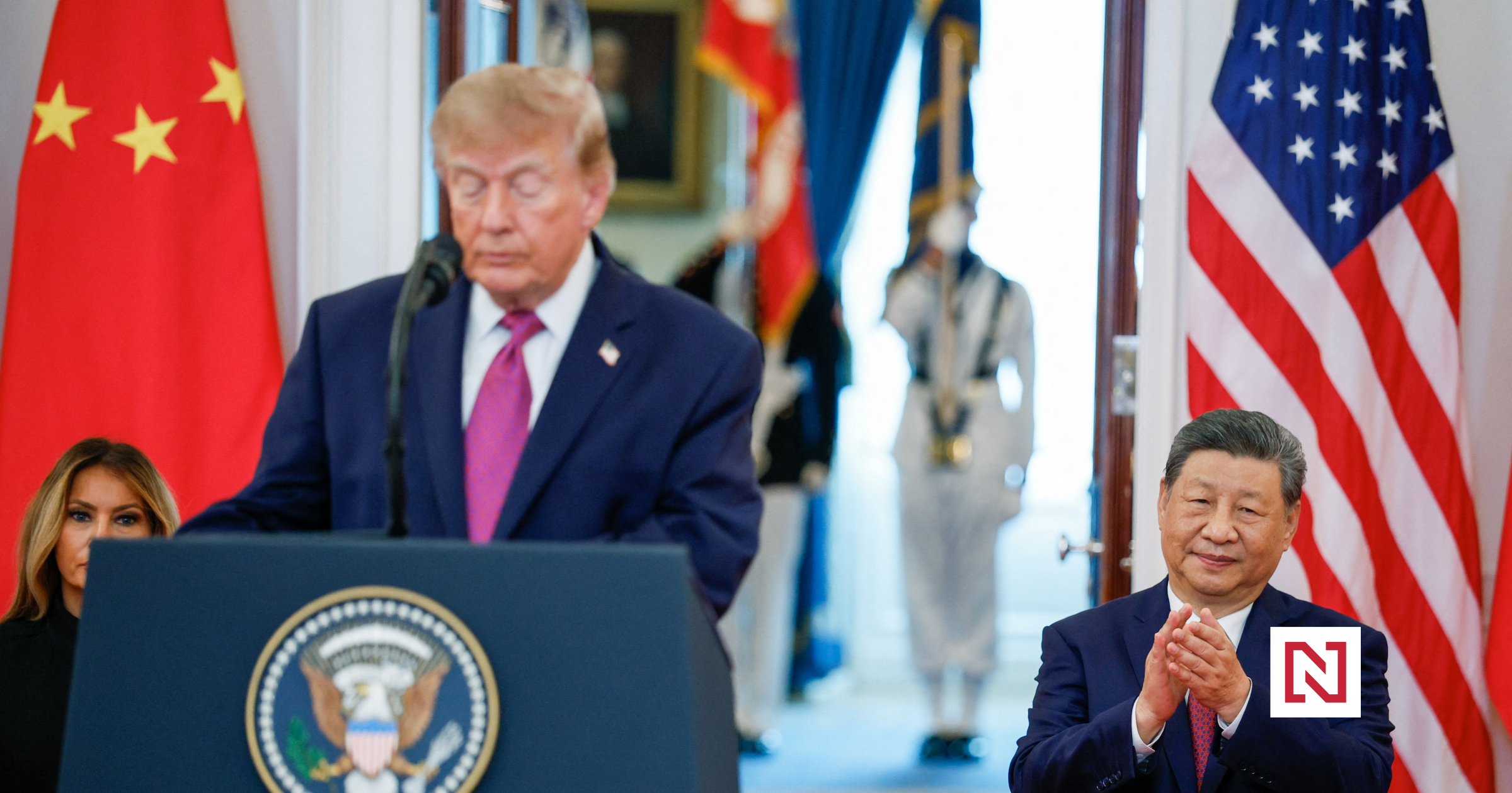 Photo: denikn.cz Donald Trump welcomes Xi Jinping with full diplomatic pomp in Washington